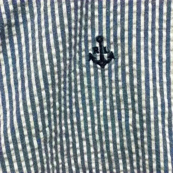 Polo Ralph Lauren Women’s Shorts Blue Stripe Anchor Print Flat Front size 14 - Picture 4 of 11